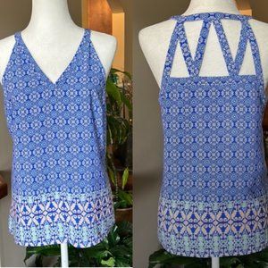 Skies Are Blue + Stitch Fix Crisscross Back top szM NWOT